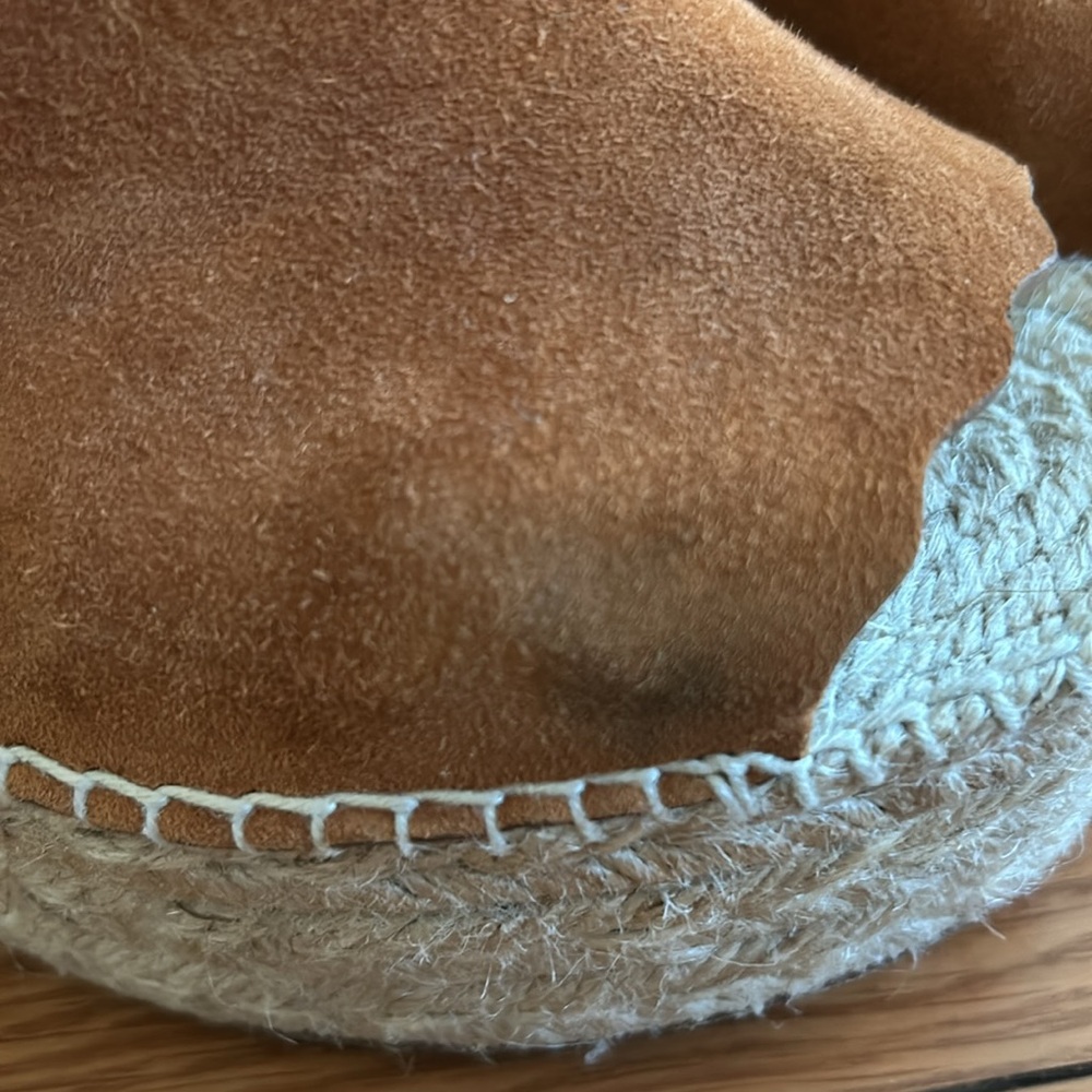 Chloe – authentic -Lauren suede espadrille wedge double ankle wrap, sandal - Picture 4 of 8